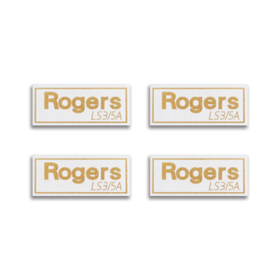 Rogers LS3/5A Speaker Grill Logo Badge 34.9mm(1.37'')X14.9mm(0.58'') GOLD