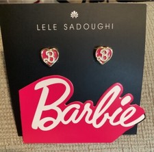 LELE SADOUGHI x Barbie Heart Stud Earrings- Pink Gold- New on card