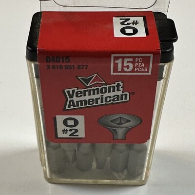 Vermont American 15 Piece Screwdriver Bit Set #2 Square Robertson