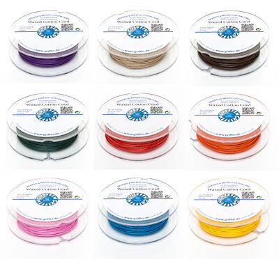 Griffin  Braided & Waxed Cotton Cord for Stringing Beads & Pearls * Many Colors