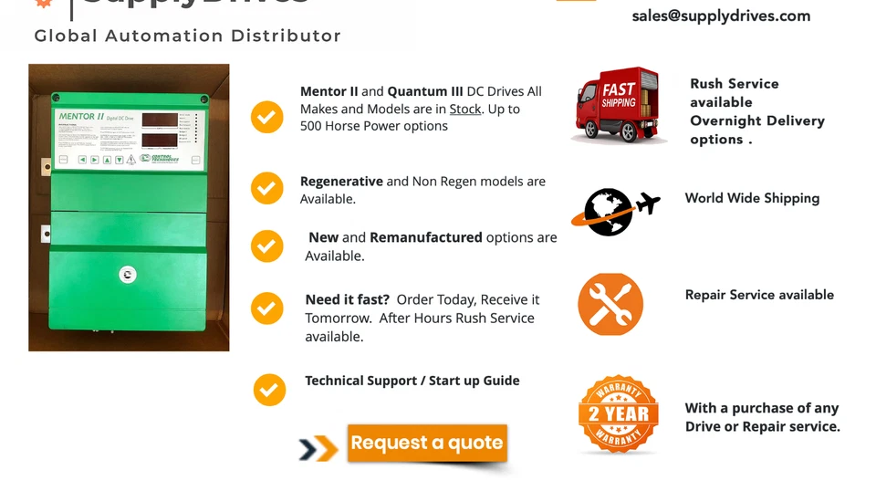 Control Techniques Mentor II DC Drive Model: M25RGB14 220/480V Tested - Image 4 of 4