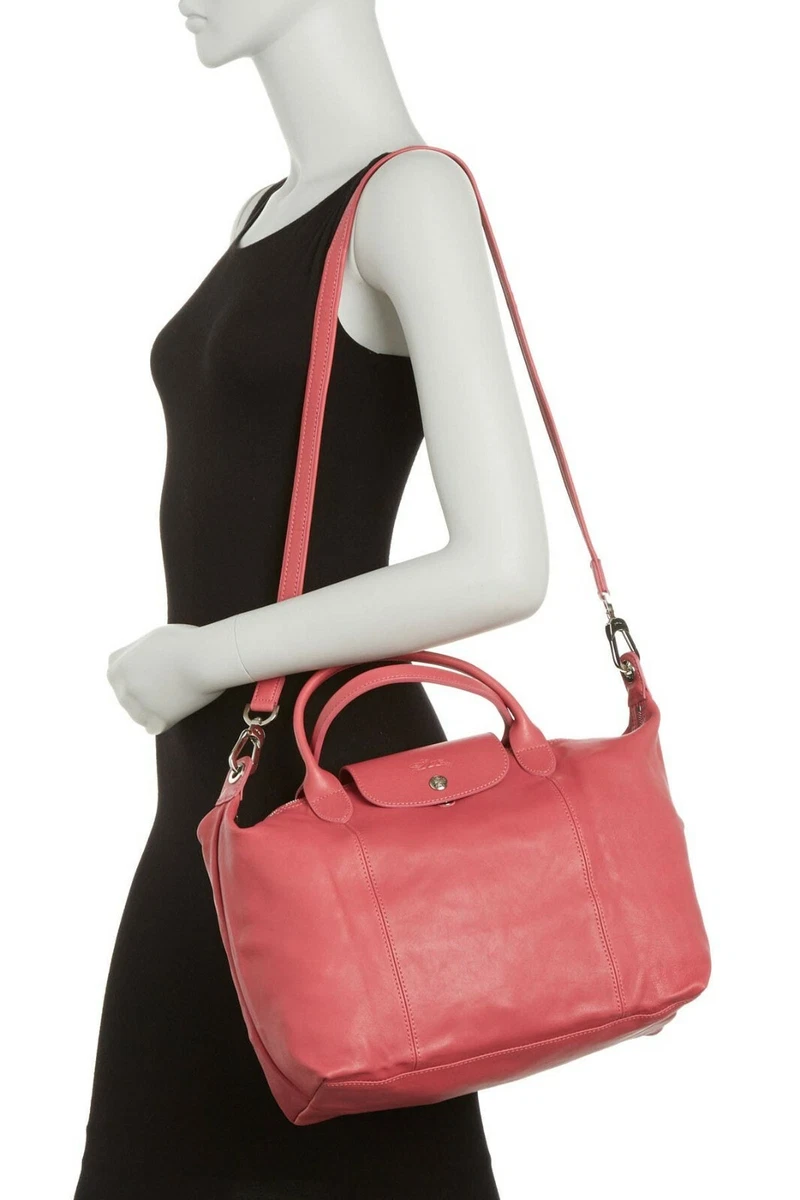 Longchamp - The iconic Le Pliage Cuir bag comes in Cherry