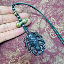 2" Old Chinese Tibetan Buddhism Black Thokcha Pendant scorpion amulet Set