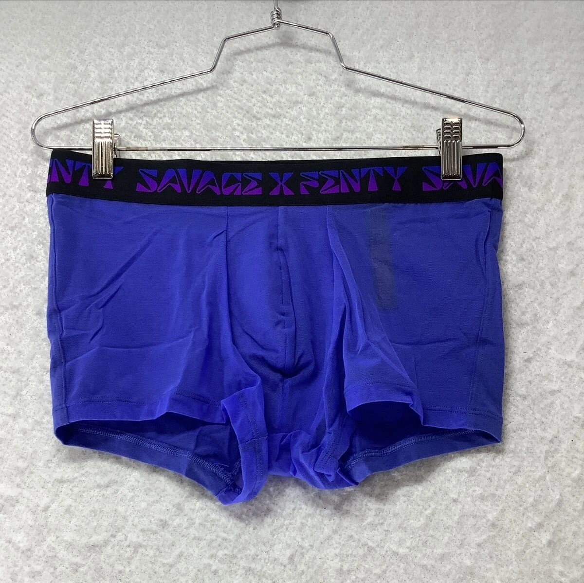 Savage X Fenty Mens Mesh Boxer Brief Underwear Blue Size S