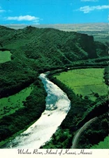 Aerial View-Wailua River, Island of Kauai Hawaii-Postcard M16