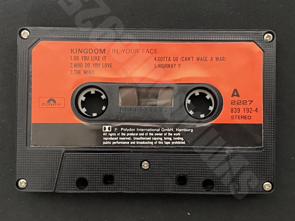 1989 Kingdom Come In Your Face Taiwan Ltd 10 Tracks Cassette Tape W/Insert Rare - Image 2 of 4