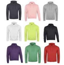 Mens Plain Pullover Hoodie Jumper Fleece Hoody Sweatshirt Top New S - XXL