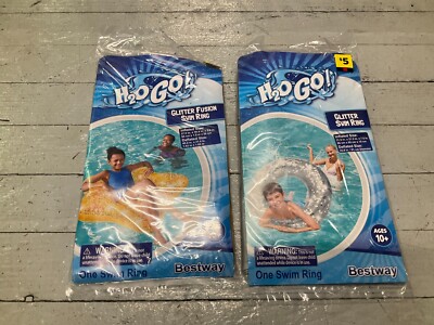 SWIM LOT!! 2 BESTWAY H20 GO! SWIM RINGS, 4 PK GOGGLES,3 PK DIVE FISH