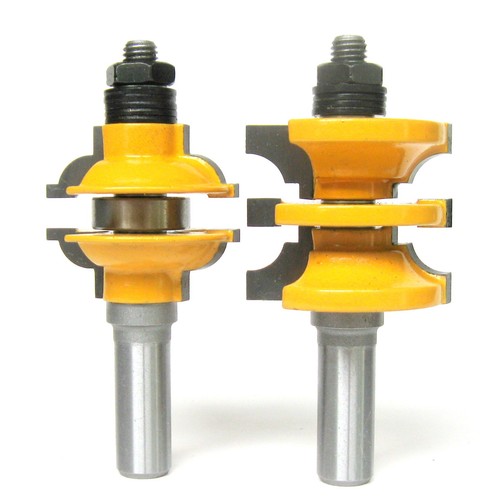 2 pc 1/2" SH Entry & Interior Door Round Over Matched R&S Router Bit Set - Picture 8 of 11