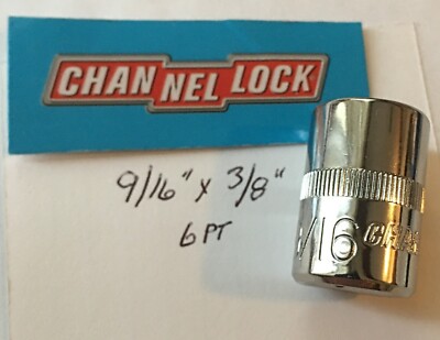 CHANNELLOCK 9/16'' x 3/8'' DR  STANDARD  SOCKET  6 Point Free USA  Shipping