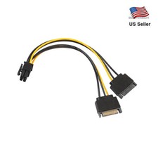 SATA 15 Pin Male to 6 Pin Female Graphics Video Card Power Cord Cable