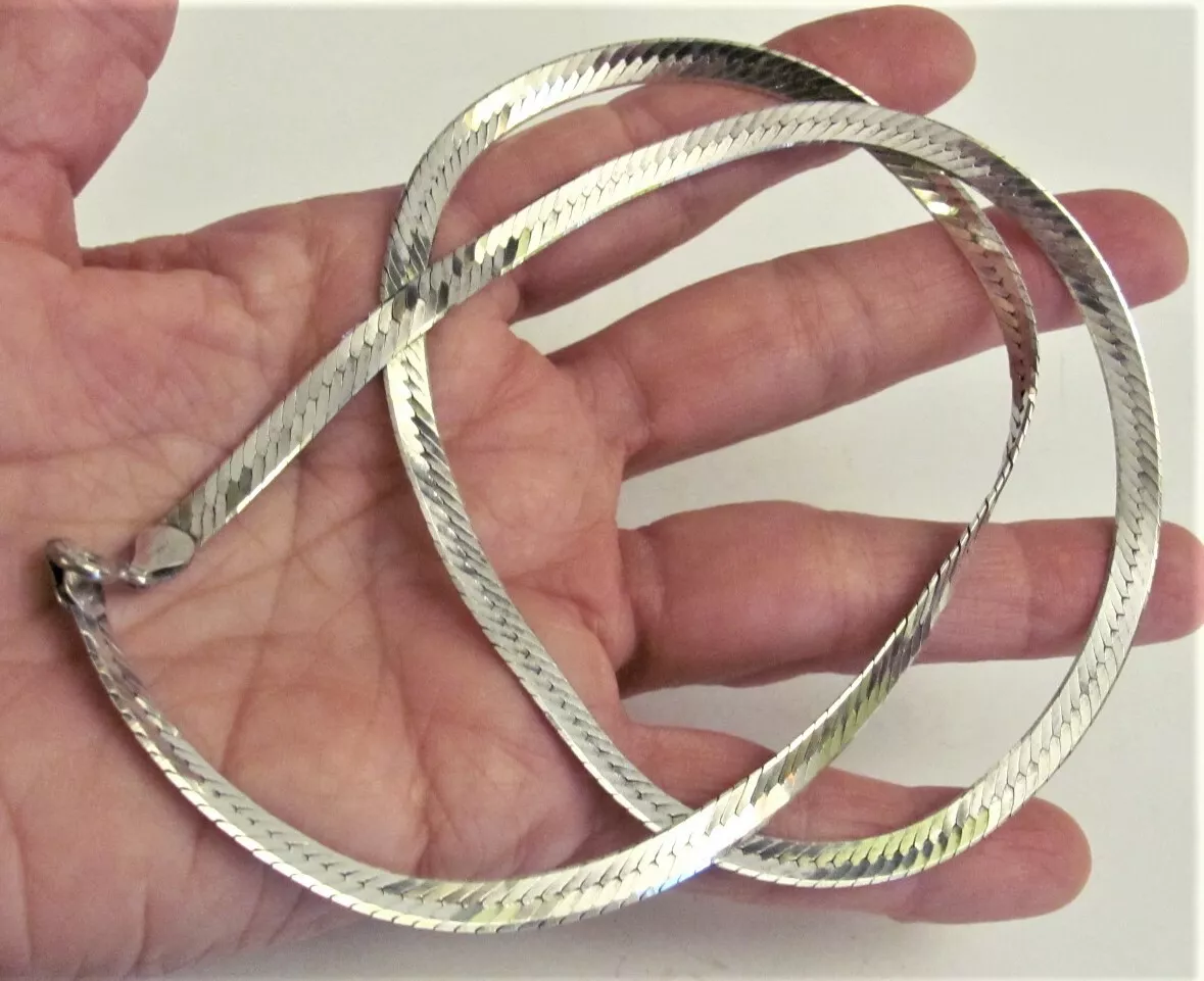 925 sterling shop silver herringbone necklace