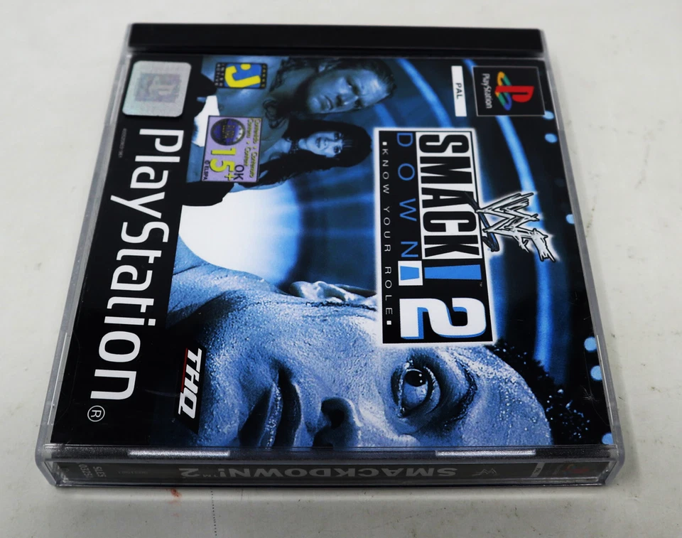 VINTAGE 2000 PLAYSTATION 1 PS1 WWF SMACKDOWN! 2 VIDEO GAME PAL 1-2 PLAYERS RETRO - Image 4 of 4