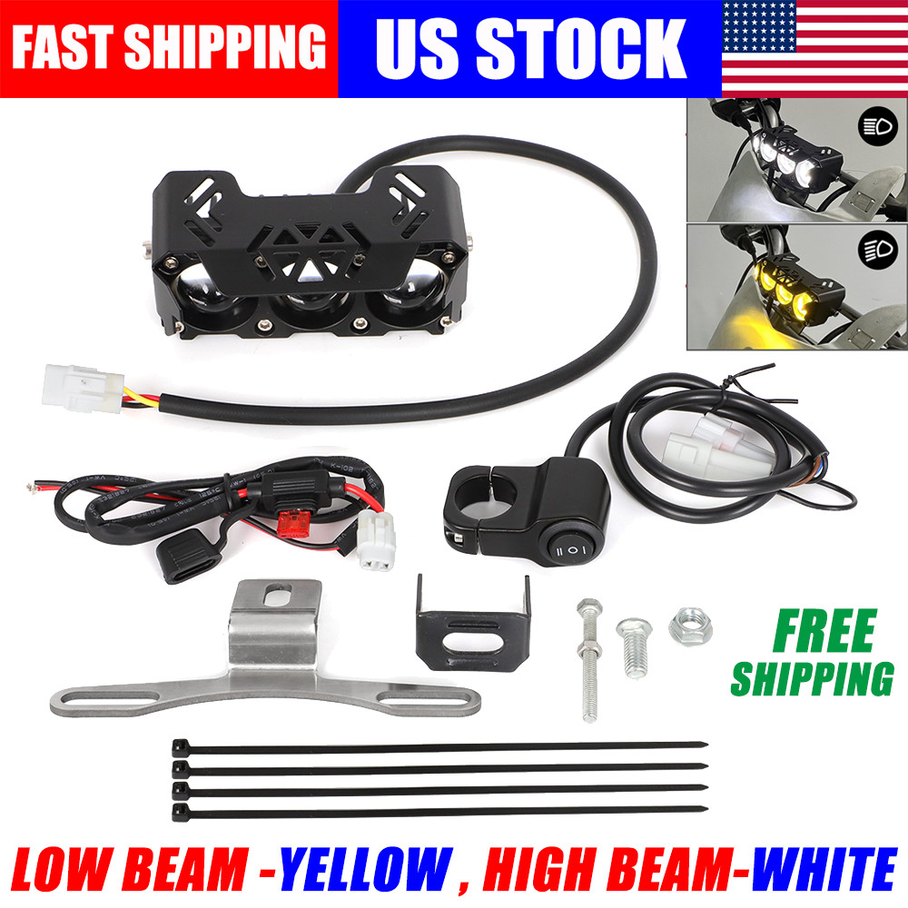 For Yamaha Honda Dirt Bike LED Headlight Light Bar Lighting Kit Low / High Beam