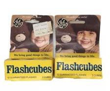 2x Vintage GE Flashcubes Original Box Set Of 6 Cubes 24 Flashes