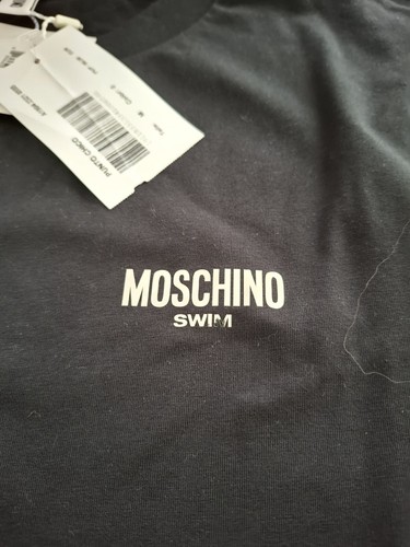 Moschino Camiseta de Natación Unisex Negra Cuello Redondo Retro Talla M - Imagen 2 de 4