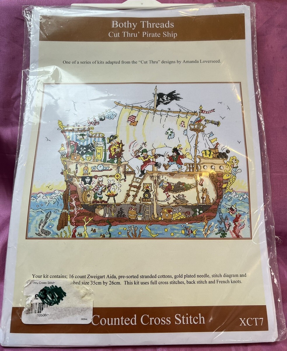 Bothy Threads Pirate Ship Cross Stitch Kit - Cut Thru Series Complete Set