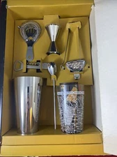 Vintage Irvinware Stainless Steel 8 Piece Barware Set  MCM Mid Century Modern