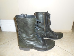 dark green combat boots