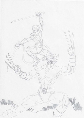 Wolverine and Nightcrawler X-Men vs SHIELD ORIGINAL Comic Art Dana OBERA - Picture 2 of 4