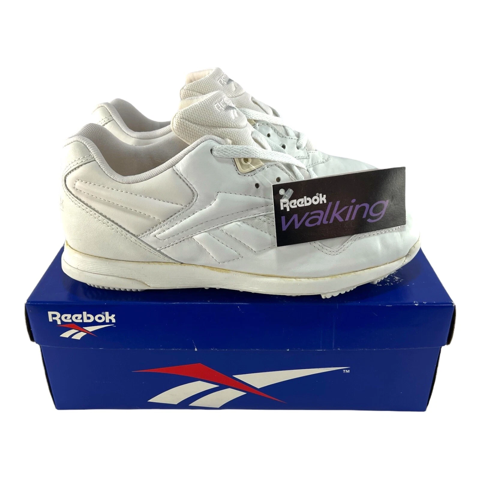 Chaussures de marche femme vintage 1992 Reebok 6,5 confort glissement suprême large neuves 11 21312