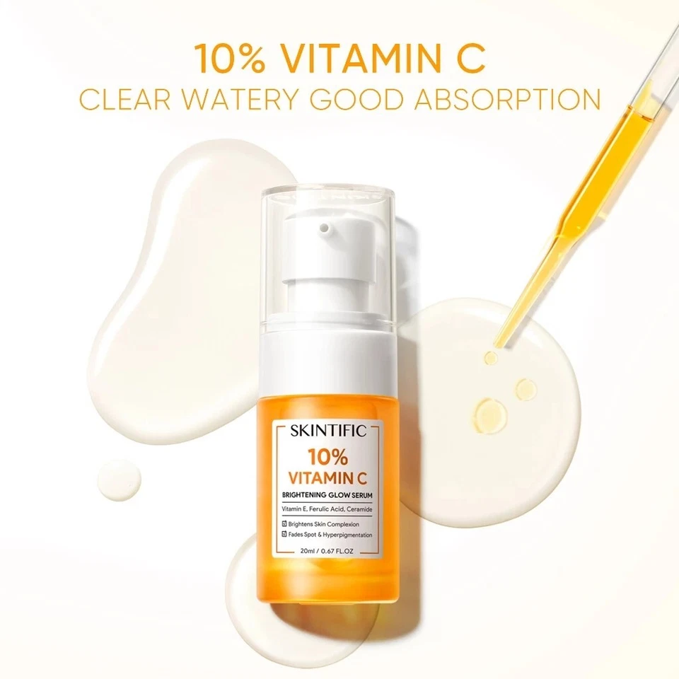 SKINTIFIC 10% Vitamin C Brightening Glow Serum (20ml) - Image 2 of 4