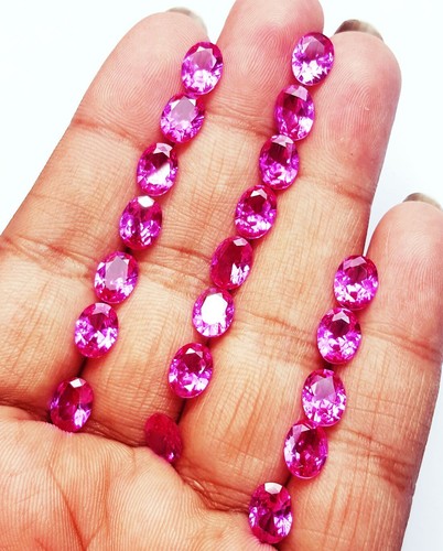 Lote de 6x8 mm 20 piezas de piedras preciosas sueltas de zafiro rosa natural certificado corte ovalado de Ceilán - Imagen 4 de 12