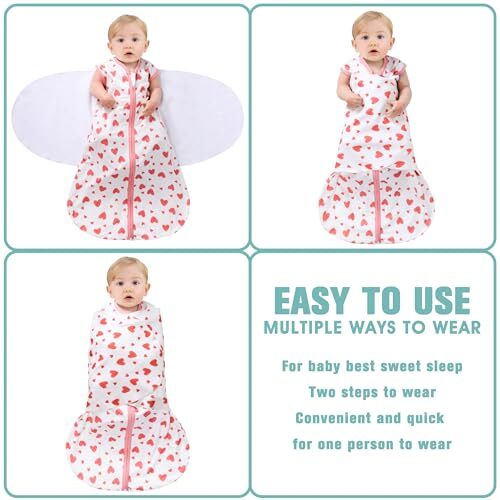 Newborn Sleep Sack Baby Swaddle,3Way Adjustable Wearable 03 Months