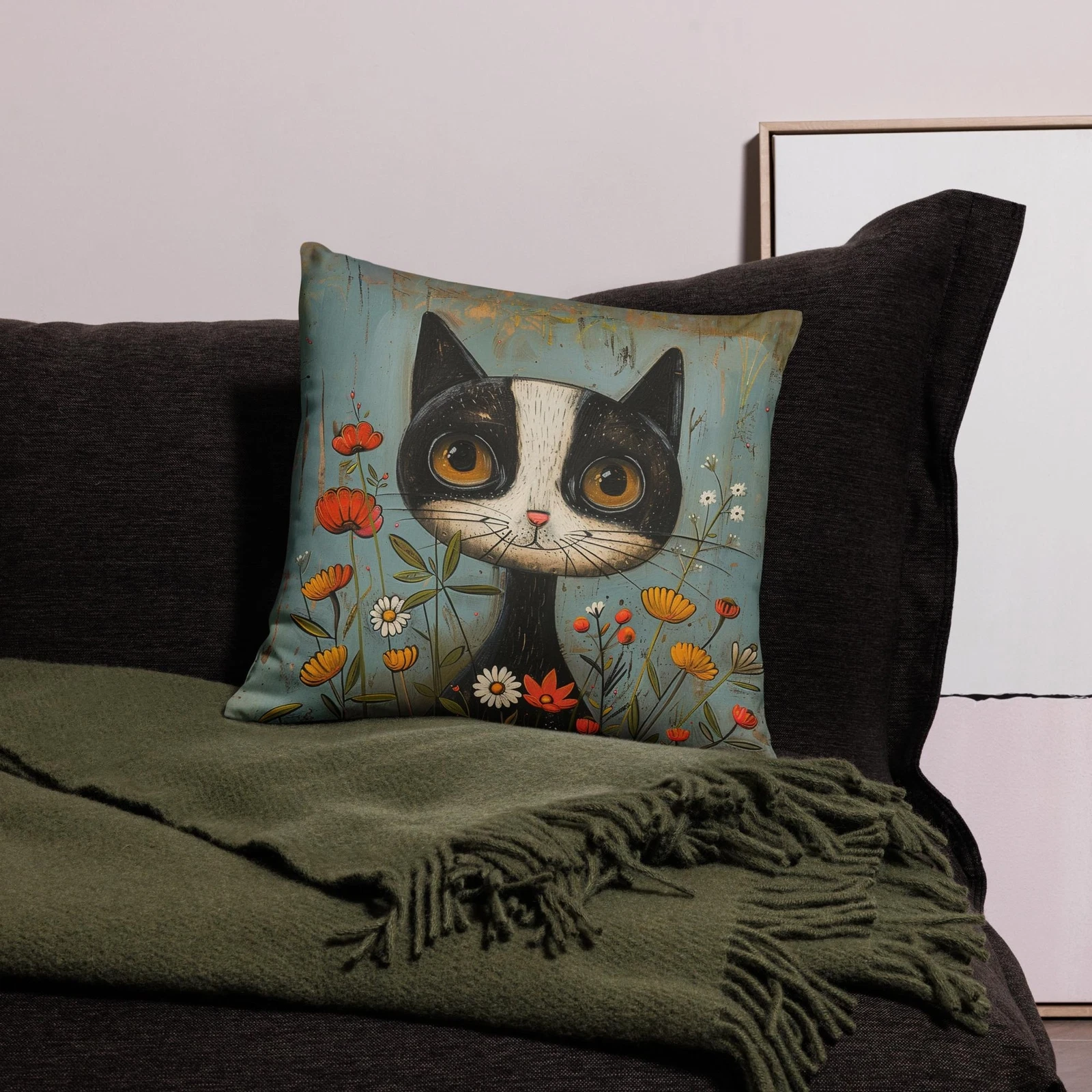 Cat 15 Throw Pillow Case