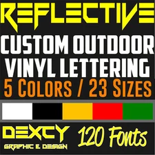 1" - 14" Custom REFLECTIVE Vinyl Lettering Decal Sticker Car Window Sign Outdoor