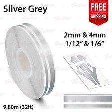 SILVER GRAY 1/2" 12mm Twin Lines Roll PIN STRIPE Car TAPE Decal Vinyl Sticker