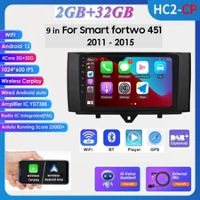 9'' Android 12 Car Stereo Radio GPS Navigation 2+32GB For Smart Fortwo 2011-2014