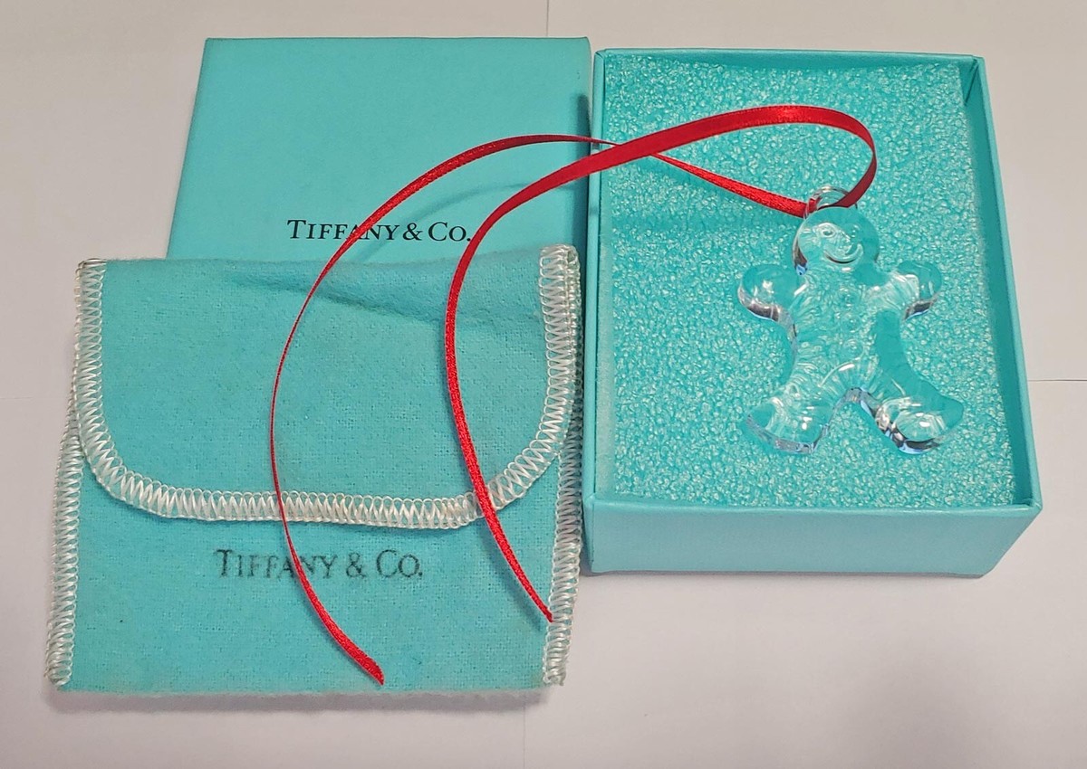 RARE! TIFFANY & CO. CRYSTAL GINGERBREAD MAN MINI CHRISTMAS