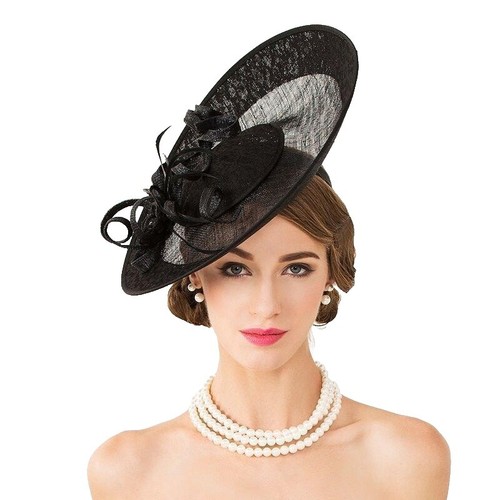 MSRP $78 August Hats Bow Sinamay Hairslide Natural Size One  display picture 1