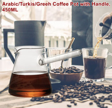 New Side Handle Coffee Maker Glass Turkish Arabic Greek Pot Tea Heater 450ML