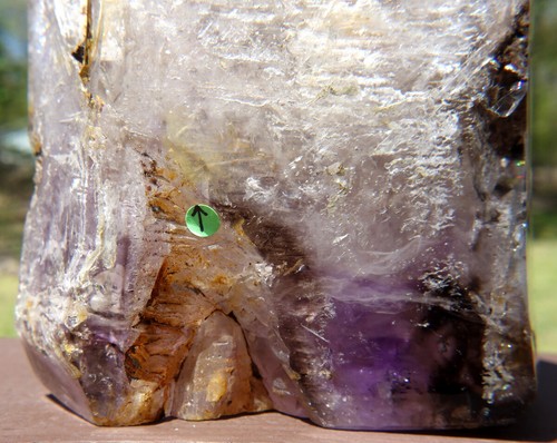 Large Madagascar Amethyst & Smoky Quartz Crystal with Multiple Enhydros - Picture 15 of 20