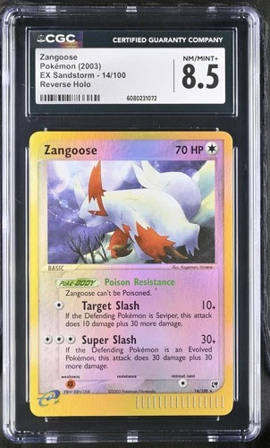 CGC 8.5 Zangoose 2003 EX Sandstorm 14/100 Reverse Holo Pokemon Card