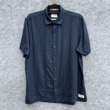 Scotch  Soda Men's Linen Viscose Blend Woven Shirt Medium, Short Sleeve, Blue