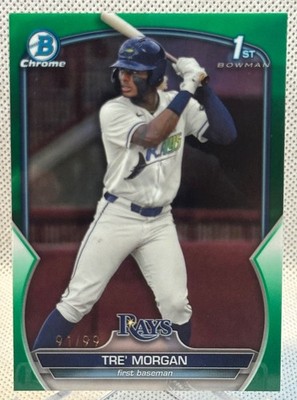 2023 1st Bowman Chrome Tre Morgan Green Refractor /99 Rays 