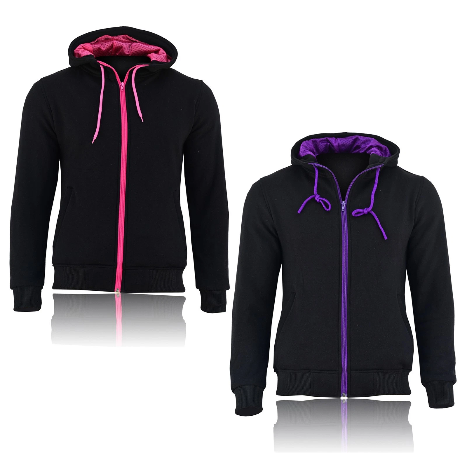 Ladies Motorcycle Armoured Women Girls CE Fleece Lined Hoodie Armored Jacket UK
