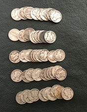 50 (1 Roll) Mercury SILVER Dimes - 90% - Mixed Dates - $5 Face - Avg Circulated