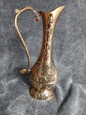 Copper Egyptian Hieroglyphic Statue with Red Carneliums For Life & Vitality! A 8