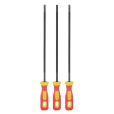 3pcs Chainsaw File 7/32" High Carbon Steel Round Rasp with Plastic Handle