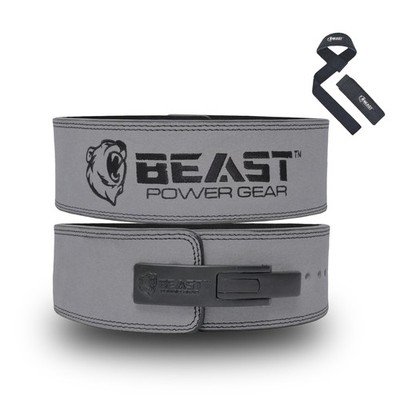 Beast Power Gear 4in Lever Powerlifting Belt 10mm/13mm Thick + Free Strap