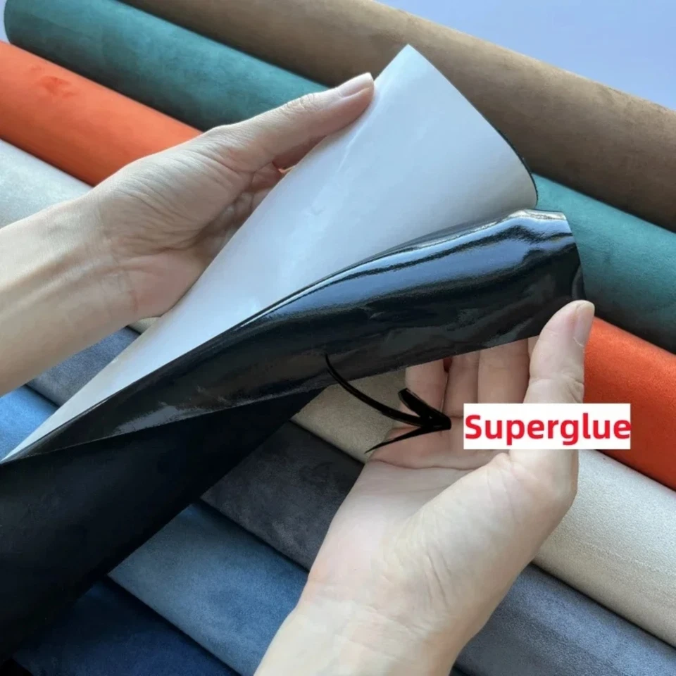 Tela de gamuza sintética por metro envoltura elástica hágalo usted mismo tapicería interior de automóvil artesanía Foto 2 de 4