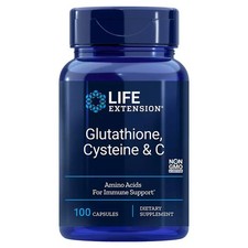 LIFE EXTENSION GLUTATHIONE, CYSTEINE & C Immunsystem 100 Kapseln SUPER PREIS