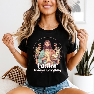 Ostern verändert alles Damen T-Shirt Ostern Christentum Geschenk für Sie