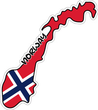 Norway Map Flag Sticker Decal