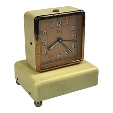 Muros Wind-up Swiss Made Alarm Clock White - Works - Missing One Foot