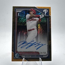 2024 Bowman Chrome Kodey Shojinaga 1st Bowman Gold Shimmer  Auto #/50 - Phillies